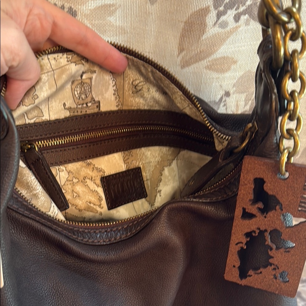 Alviero Martini Gold and Brown Hobo Shoulder Bag - Picture 14 of 14